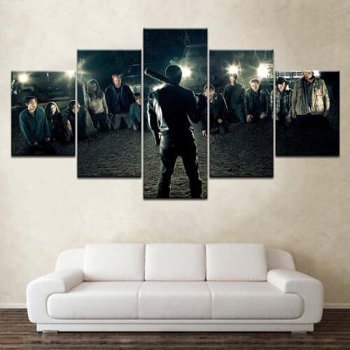 The Walking Dead saison 7 5 piece Wallpapers modern Modular Poster art Canvas painting for Living Room Home Decor Artwork
