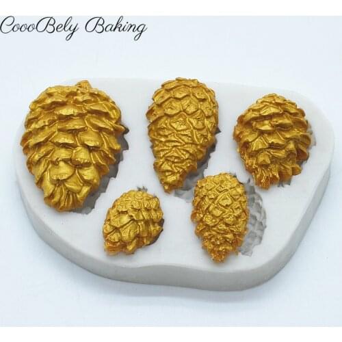 Silicone Fondant Molds For Baking Cake Decoration Baking Tools 3D Christmas Pine Cones Shape Cake Mold Candy Chocolate Molds