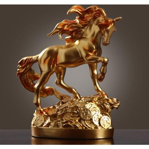 NORDIC LUCKY HORSE DECORATION STUDY STATUE SCULPTURE DECORATION HOME FURNISHING ACCESSORIES DECORATION CREATIVE CRAFTS RESIN