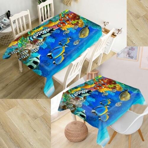 Customizable 3D Tablecloth Underwater Waterproof Thicken Rectangular Square Wedding Table Cloth 90X90cm,100X140cm