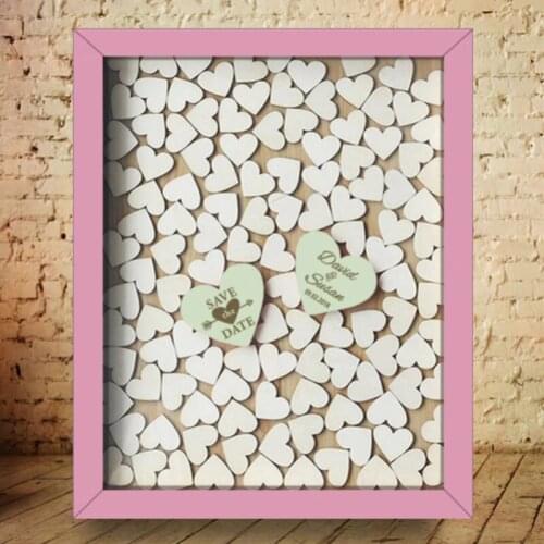 Save The Date Wood Wedding Guest Book Alternatives 3D Heart Guest Book Personalized For Wedding Decoration Custom Guestbook Idea