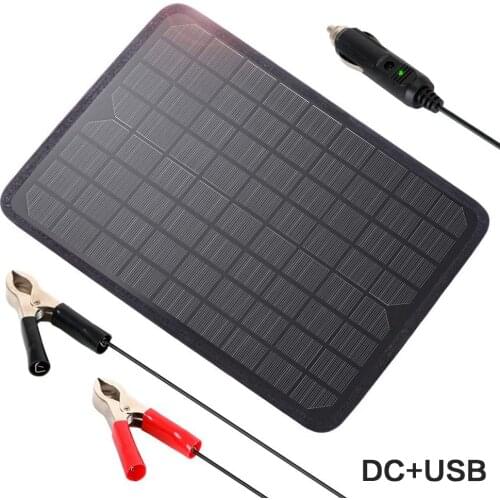 ALLPOWERS 5V 15V 10W Solar Panel 12V Solar Battery Charger Maintainer for Smart Phone Tablet 12V Car Boat Motorcycle RV Yacht