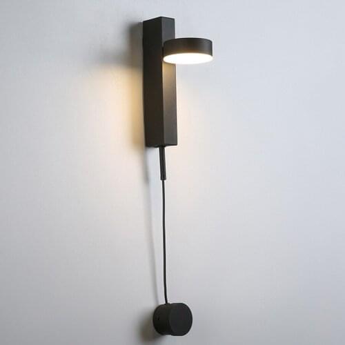 Nordic Modern Simplicity Dimmable Bedside Wall Lamp Creative Rotating Corridor Aisle Study Reading Wall Light Lamp for Bedroom