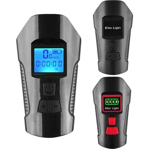 Bicycle USB Rechargeable Waterproof Headlight Front Light Lamp Horn Speedometer Bicycle Accessories Replacement Parts