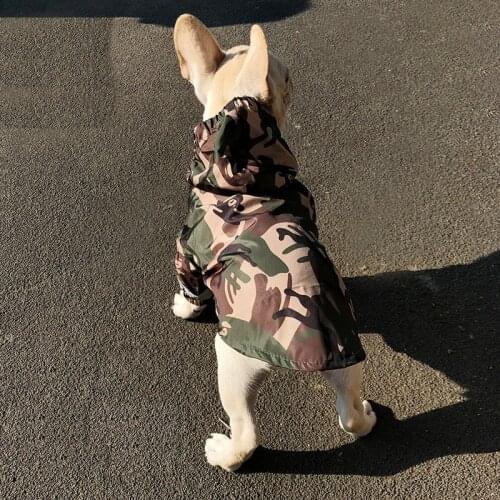 Pet Dog Waterproof Clothes for Small Medium Dogs Camouflage Dog Raincoat French Bulldog Jacket Pug Hoodie Schnauzer Costume