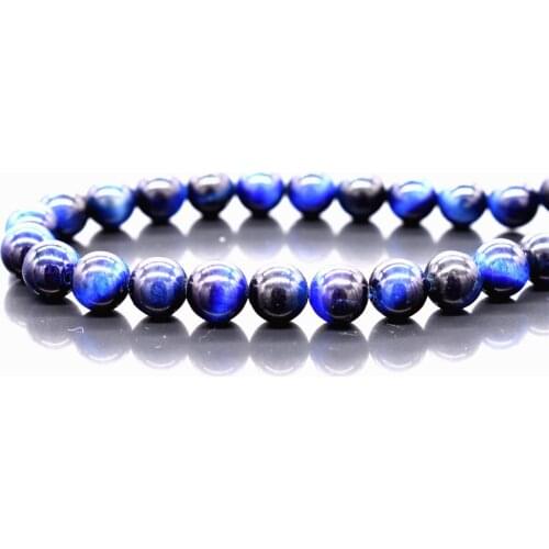 High Quality 8mm Natural Blue Agate Beads Handmade Bracelet Necklace Jewelry Accessories Wholesale Strand