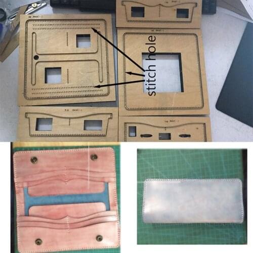 Japan Steel BladeWooden Die Long Folded Wallet Leather Craft Punch Hand Tool Cut Knife Mould Sewing Accessories 195x90mm