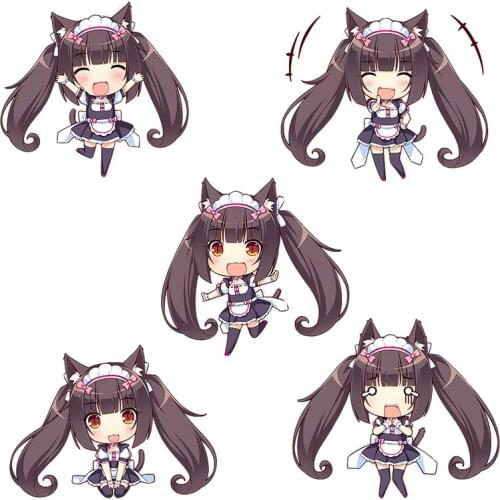 Three Ratels CD1 funny NEKOPARA_CHRONICLE Chocola Cartoon Waterproof Decal Cute cats ear girls sticker on Wall Fridge car