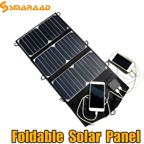 21W 5V Solar Charger Mobile Power Portable Battery Efficient Solar Panel Camping Outdoor Solar folding Charger USB Output