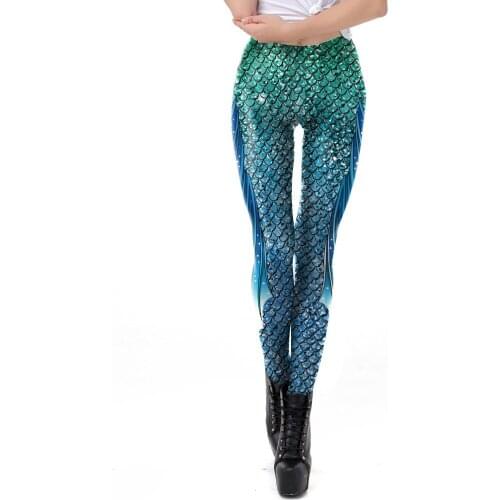 Women clothes 2019 mermaid/printed leggings for fitness push up pants capris workout leggings femme sports leggings fitness