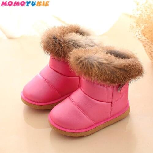 Toddler Girls Boots Kids Shoes Princess Girls Snow Boots Kids Winter With Fur Thick Warm Children Ankle High Boots