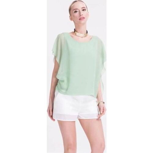 12 Color Chiffon Tops Plus Size 2020 Women Summer Casual Batwing Sleeves Oversized Ruffles Street Shirt Big Size 6XL 7XL Fashion