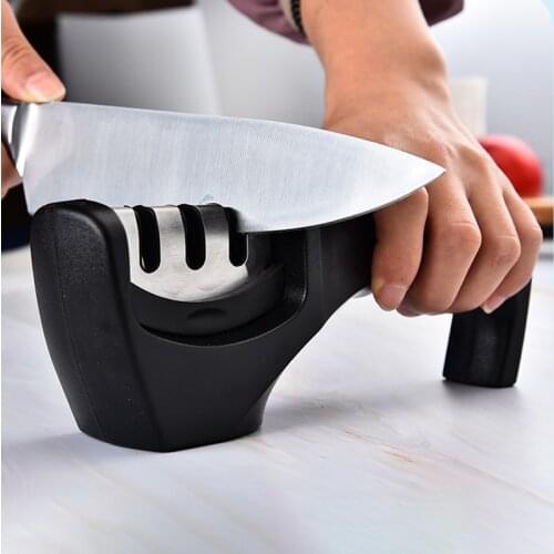 1Pcs Black Removable Stainless Steel/ABS Knife Sharpener Multi Purpose Supplies Outdoors Tool Portable Kitchen Accessories