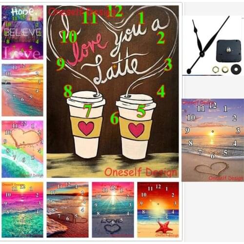 2021diy diamond painting with Mechanical clock heart decortion dolphin diamond embroidery clock diamond mosaic sale wall sticker