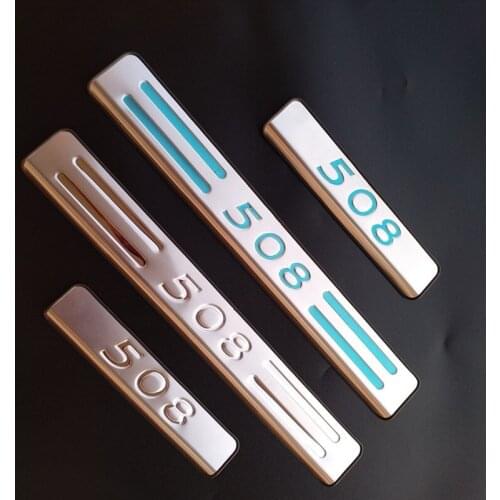 4PCS/SET for Peugeot 508 2011-2017 stainless steel Scuff Plate/Door Sill Door Sill pedal bienvenidos