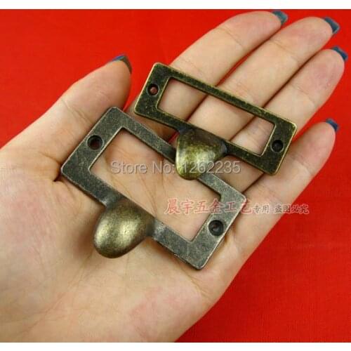 53*33mm Antique bronze alloy tag handle Packaging Hardware Small handle drawer label cards Wholesale