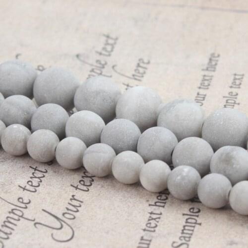6 8 10 mm Frosted Gray Flower Jaspers matte beads natural stones Round loose beads for jewelry making diy bracelet necklace 15