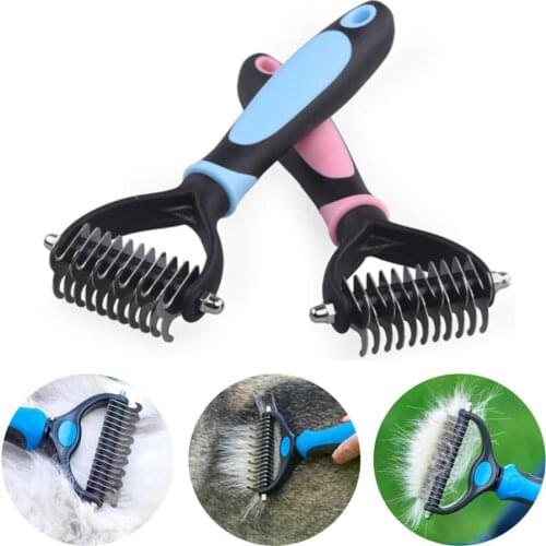 Dog Cat Comb Pet Fur Knot Cutter Grooming Shedding Tools Hair Remover Brusher Double sided Hairdressing Pet Comb Brush