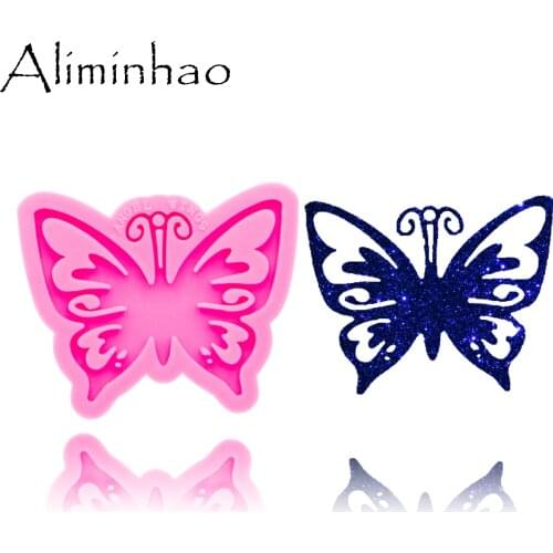 DY0400 Shiny Pretty butterfly mold Silicone Molds DIY Keychain pendants epoxy mould silicon Resin Crafting molds