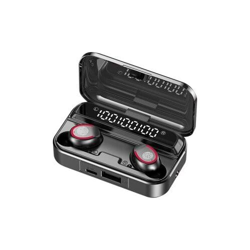 Bluetooth 5.1 Wireless Headphones with Mics Sport Waterproof TWS Bluetooth Earphones Touch Control Music Earbuds Mini Flashlight