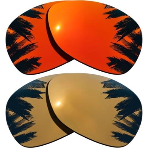 Bronze Gold+Orange Red Mirrored Coating) 2-Pairs Polarized Replacement Lenses for Crosshair 2012 100% UVA & UVB Protection