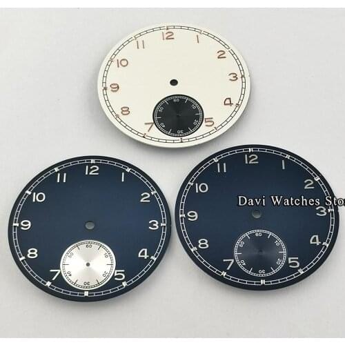 38.9mm Sterile Blue White Dial Watch parts Fit ETA 6498 Seagull st36 movement