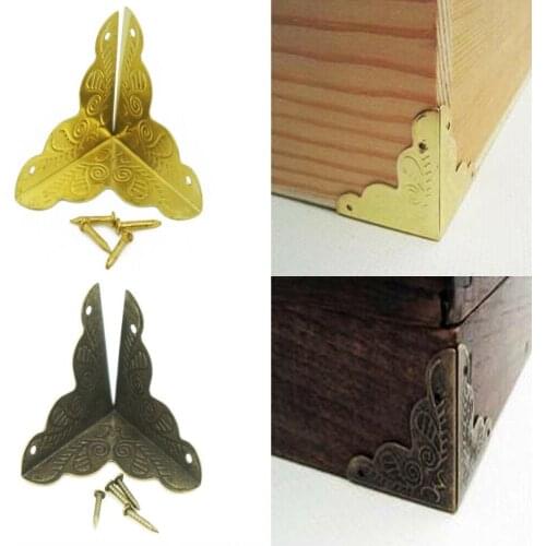 Wooden Vintage Treasure Chest Wood Jewellery Storage Case Ring Corner Protector