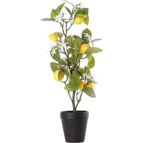 Home Decor Bonsai Artificial Lemon Plants Plastic + Foam Simulation Living Room Ornament Realistic Garden Decoration