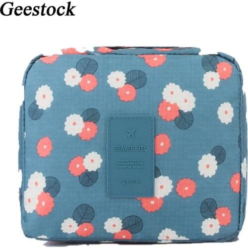 Geestock Portable Makeup Bag Printing Cosmetic Bag Waterproof Travel Wash Female Handbag Phone Bags Case