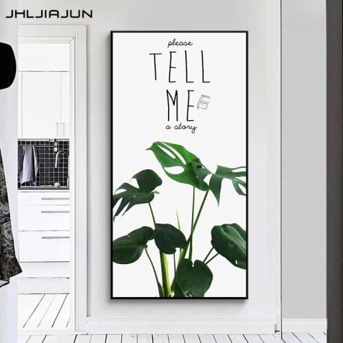 JHLJIAJUN Modern minimalist Greenery sunflower entrance decoration hotel vertical wall corridor study background wall painting