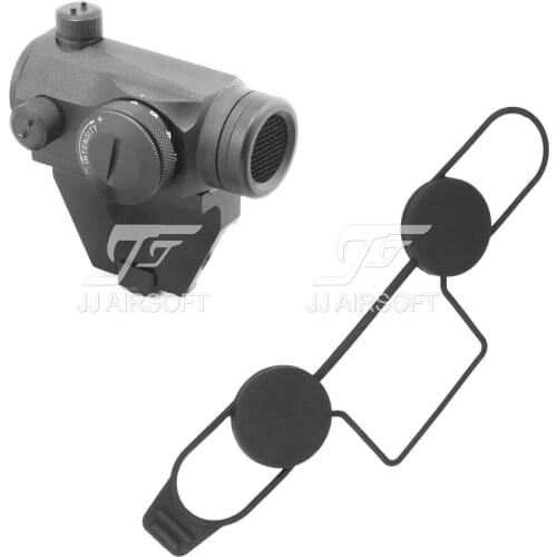 JJ Airsoft Micro 1x24 Red Dot with Killflash / Kill Flash & Offset Rail Mount (Black/Tan)
