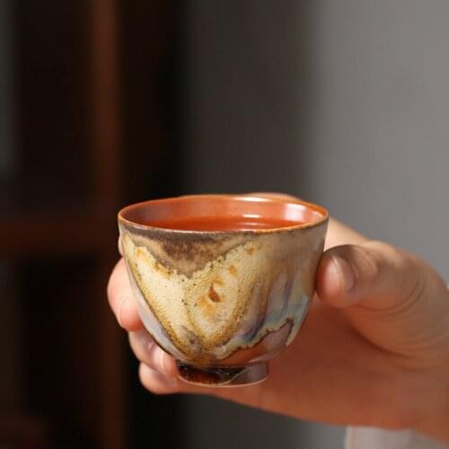 Japanese Style Ceramic Vintage Kiln Change Teacup Coarse Pottery Master Cups Office Kung Fu Drinkware Creative Small Tea Bowl