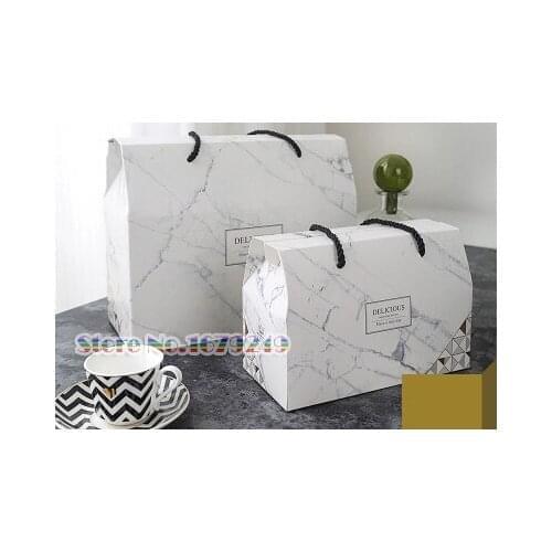 20x13.5x10cm Marble texture Macaroon food box/Chocolates Gift box 100pcs/set