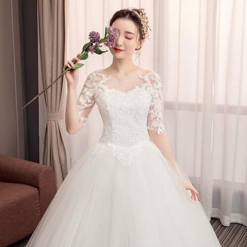 Plus Size Lace Wedding Dress Luxury Bride Princess Dream Wedding Dresses Ball Gown Bridal Embroidery Dresses