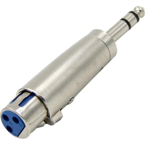 Metal XLR 3 Pin Female To 6.35mm Male Stereo Plug Adaptor Converter