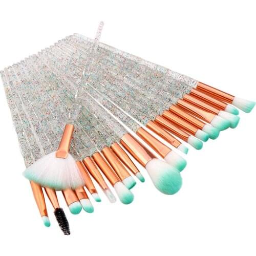 20PCs Diamond Makeup Brushes Set For Eye Shadow Powder Foundation Lip Professional Make-up Tools Cosmetic Beauty Make Up Brush