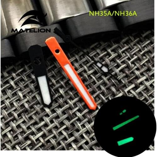 New Arrival Orange Watch Hands Fit For NH35 NH36 7s35 4r35 7009 Automatic Movement Green Lume Replacements