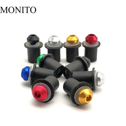 Hot 10Pcs Motorcycle Accessories 5mm Windshield Windscreen Bolt Screw Nut Fastener Kit Fairing Windshield Mounting Nuts M5