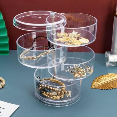 Rotating Jewelry Box Durable Full Coverage Convenient Useful Storage Box for Living Room Rotating Jewelry Box Storage Box 2021