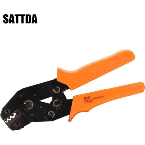 SN-06 mini european style crimping pliers for insulated and non- insulated terminals 0.5-6.0mm multitool criming tools