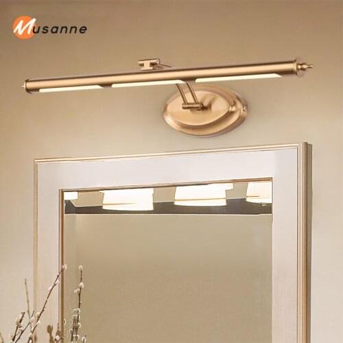 Led bathroom mirror lamp 9W / 16W light luxury all copper mirror lights