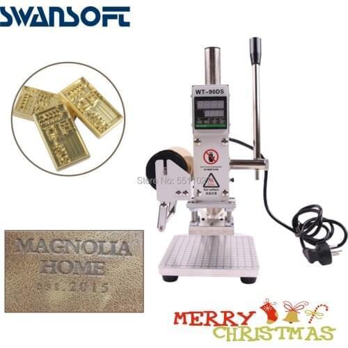SWANSOFT Hot Foil Stamping Machine Marking Press for Paper Wood PVC Card Leather Printer Embossing Manual Bronzing Machine