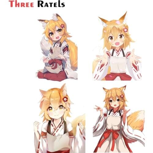 Three Ratels FC590 The Helpful Fox Senko San cute Anime girl cartoon cute sticker on car laptop computer