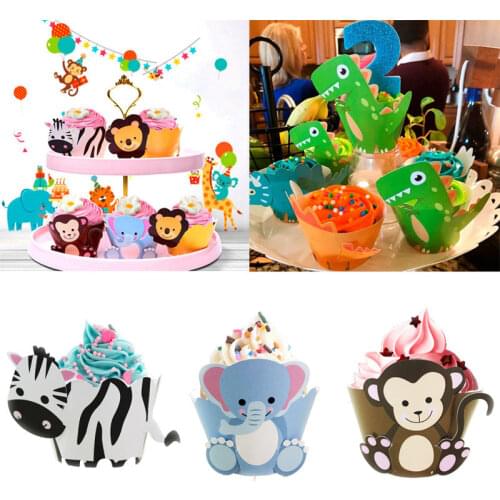 Cake Topper Animal Birthday Party Decor Kids Baby Shower Wild Bithday Gift Zoo Safari Party Jungle Theme Party Supplies Decor