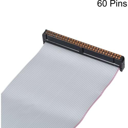 Uxcell IDC Wire Flat Ribbon Cable FC/FC Connector A-type 30cm Length Gray 60Pin