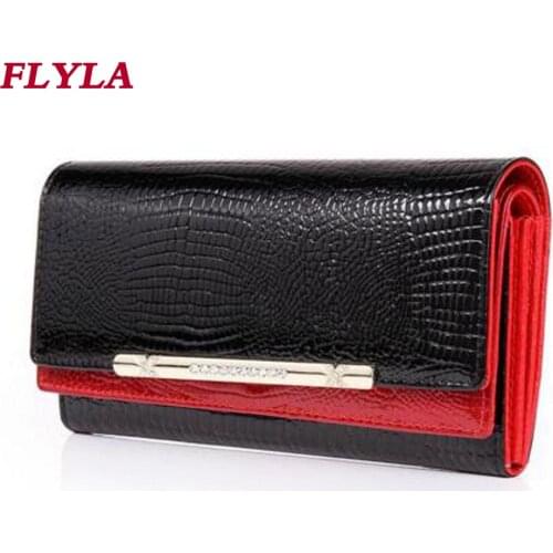 High Quality Genuine Leather Wallets Women 2021 New Fashion Luxury Crocodile Purses Long Large Capacity Female Clutch Bag