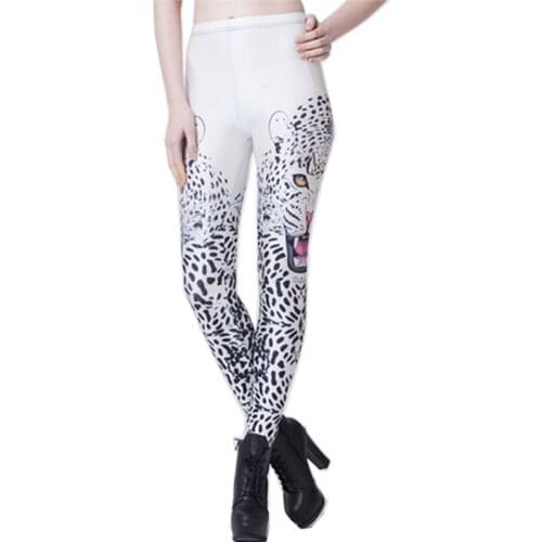 DOUBCHOW Womens Elastic Waist Digital 3D Printed Leggings 2017 Ladys Girls Pants Blood Lion Leopard Spandex Pants Plus Size 3XL