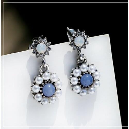 New Cute Earrings For Women Korean Style Small Flower Pearl Stud Earrings Summer Boho Ladies Earrings