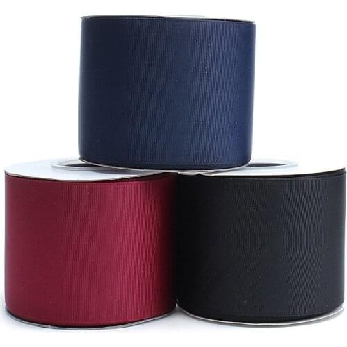 100 yards/lot) Kids hair bows listones 3 inch 75mm solid color grosgrain ribbon