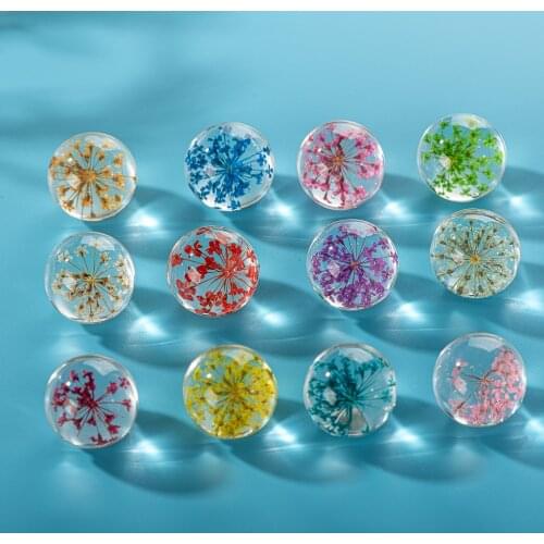 20#5pcs No-Hook Glass Ball And Flowers Promotion For DIY Earrings Bracelet Necklace Jewelry Making Beads #73100